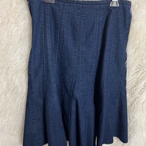 Larry Levine stretch womens Denim Flared Skirt